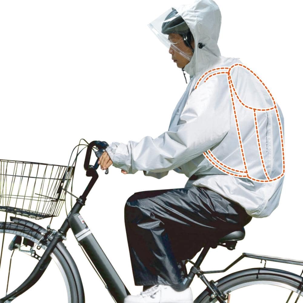 サギサカ　ヘルメット対応　リュックが背負えるレインウェア　Ｍ