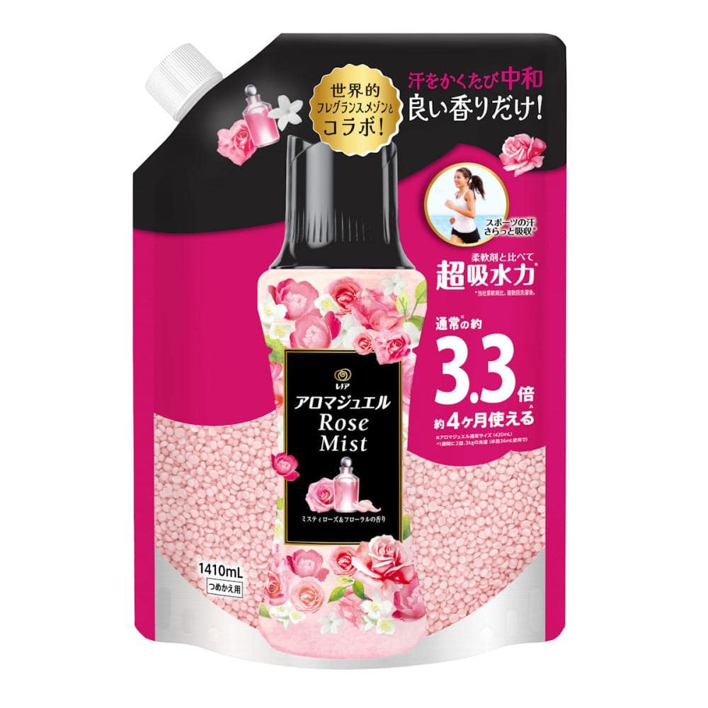 Ｐ＆Ｇ　レノア　アロマジュエル　アンティークローズ＆フローラルの香り　詰め替え用　超特大　１４１０ｇ