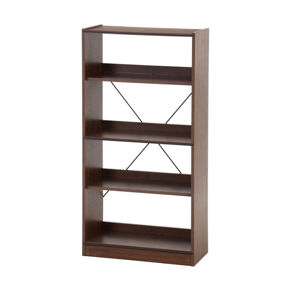 不二貿易　ＥＺＢＯオープンラック４段　ミディアムブラウン　ＣＤ７１８７０