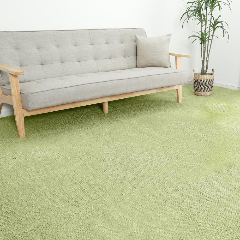 アテーナライフ　抗菌防臭・防ダニカーペット　ジェミニ　グリーン　江戸間４．５畳　２６１×２６１ｃｍ