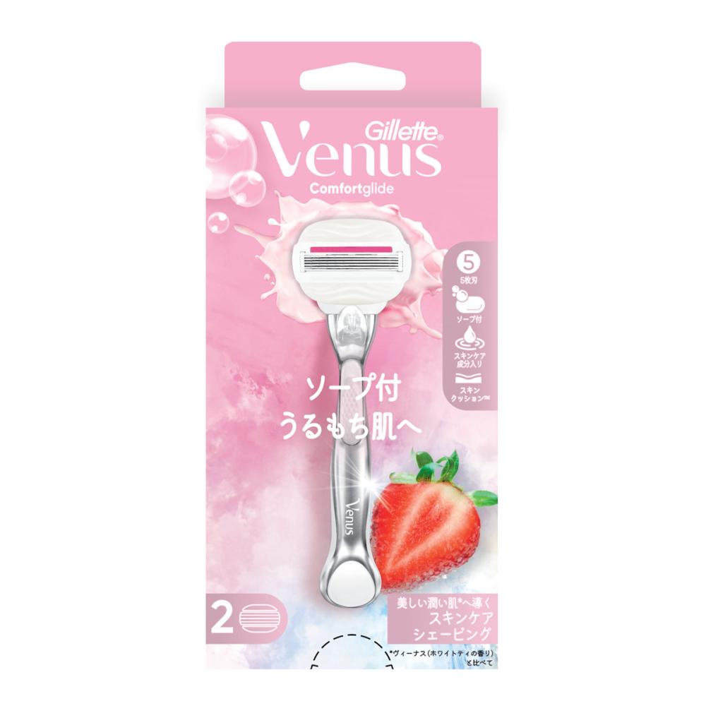 Ｐ＆Ｇ　ジレット　ヴィーナス　コンフォートグライド　イチゴ畑の香り　ホルダー＋替刃２個入り