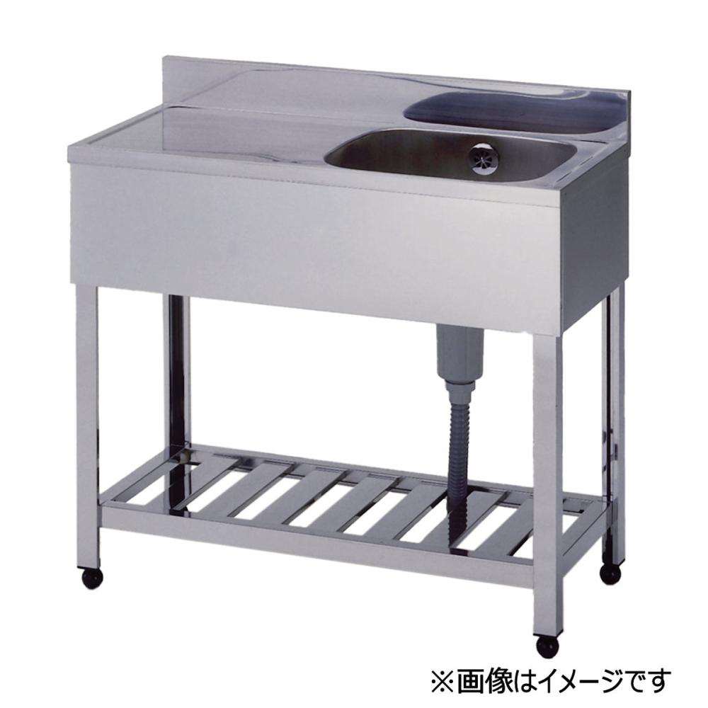 東製作所　業務用厨房機器　一槽水切りシンクＫタイプ　右シンク　幅１２００ｍｍ　ＫＰＭ１－１２００Ｒ