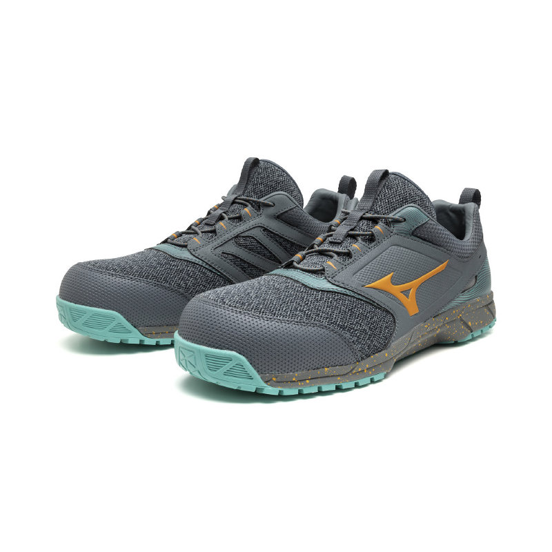 【アウトレット】ミズノ　プロテクティブスニーカー　オールマイティ　ＥＳ　３１Ｌ　グレー×オレンジ　２７．５ｃｍ　箱なし