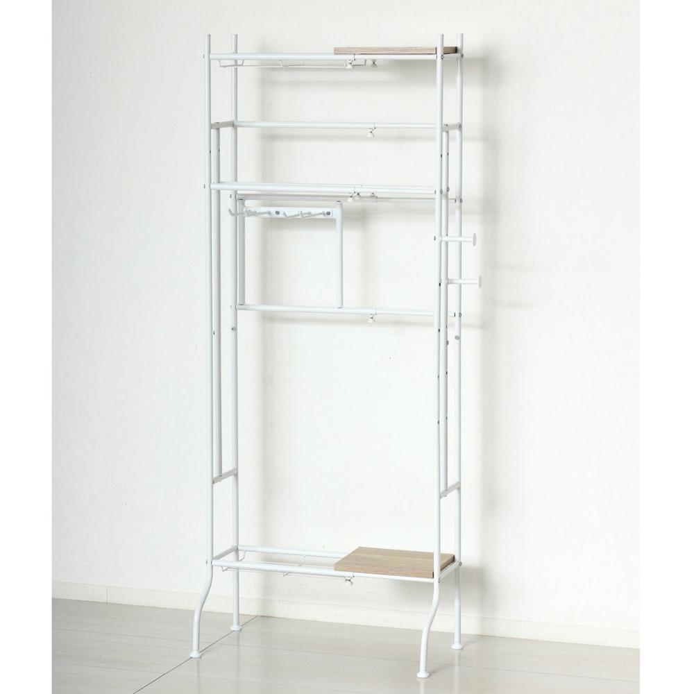 クロシオ　スポーツ用品収納　伸縮ラック　ホワイト