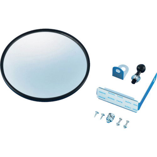 緑十字　小型カーブミラー（マグネットタイプ）　黒　壁丸１５ＢＫ　１４７ｍｍΦ　取付金具付＿