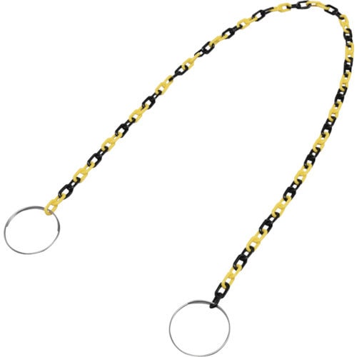 緑十字　コーン用プラスチックチェーン（リング付）　黄／黒　ＣＨＢ－Ａ－ＴＲ　長さ２ｍ　ポリエチレン＿