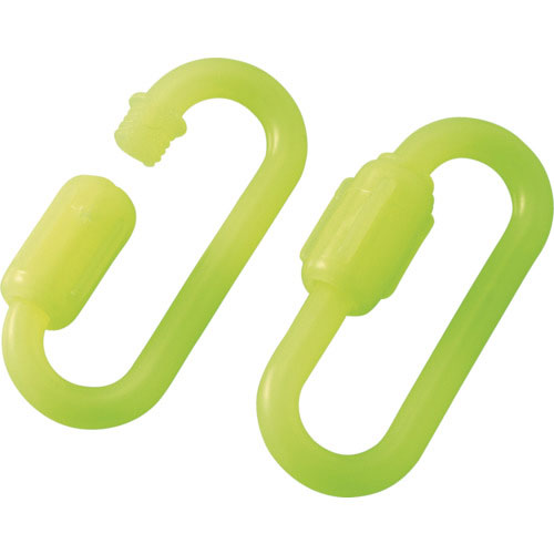 緑十字　プラスチックチェーン用ジョイント　蛍光緑　ＰＳＪ－６０ＫＧ　線径６ｍｍΦ以下用　２個組＿