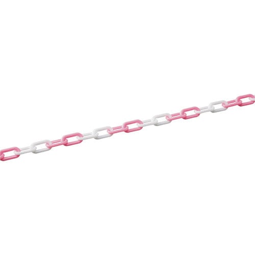 緑十字　プラスチックチェーン　ピンク／ホワイト　ＰＴＳ－７３０ＰＷ　長さ：３０ｍ　線径：７ｍｍΦ　ポ＿