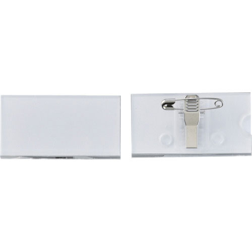 緑十字　角型名札　角名札－３０　３０×６０ｍｍ（台紙２８×６０ｍｍ）　両用クリップ付＿