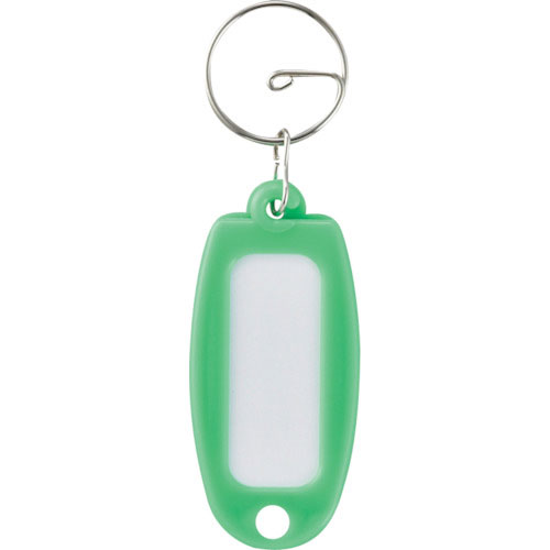 緑十字　キーホルダー名札（ハードケースタイプ）　緑　ＮＦ－Ｇ　６０×２７ｍｍ　リング付＿