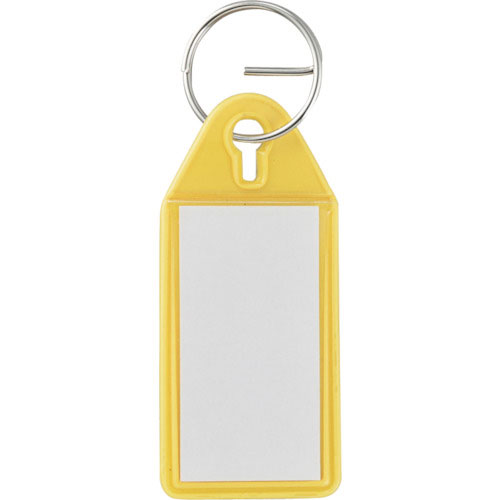 緑十字　キーホルダー名札（ソフトケースタイプ）　黄　ＳＮＦ－Ｙ　５５×２５ｍｍ　エンビ＿