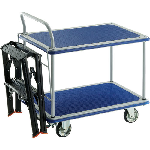 ＴＲＵＳＣＯ　プレス製台車　ドンキーカート　２段式片袖タイプ９１５×６１５　ストッパー付　ＴＳＡＦ－＿