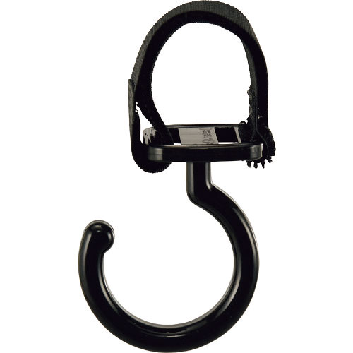 緑十字　パイプ用樹脂製フック（フック固定タイプ）　黒　ＫＦ－２ＢＫ　耐荷重３ｋｇ　面ファスナー脱着式＿