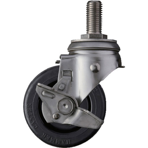 ハンマー　ＳＵＳ　サイドＳＰ付　ねじ込み　ゴム車１００ｍｍ＿