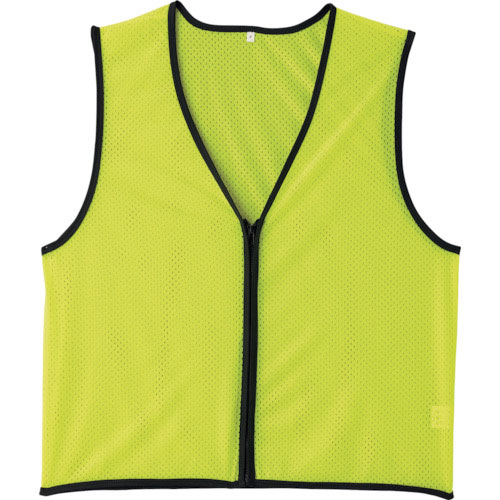 緑十字　メッシュ安全ベスト　蛍光イエロー　フリーサイズ　前開きタイプ　ＭＺ－２００ＫＹ＿
