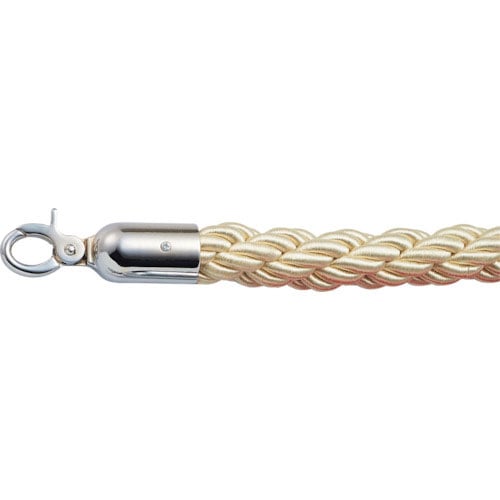 緑十字　パーテーションスタンド用ロープ（カラビナフック）　白　ＢＡ４０－Ｗ　３０Φ×１５００＿