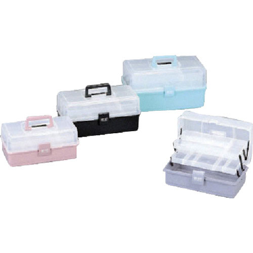 ＩＲＩＳ　２３７１１８　小物ケース　マイキット　３２５×１９０×１５０　クリア／ブラック＿