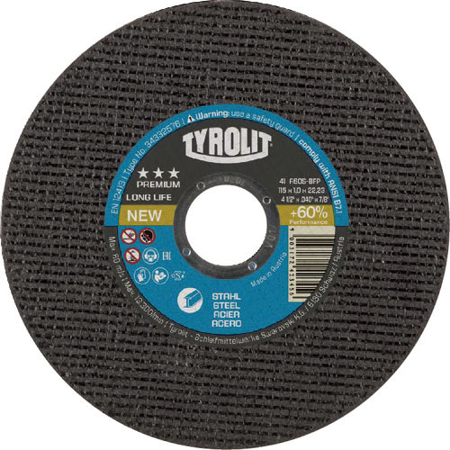 ＴＹＲＯＬＩＴ　切断砥石　ロングライフ　１２５Ｘ１．６Ｘ２２．２３ｍｍ＿