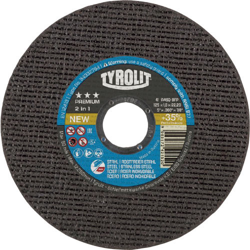 ＴＹＲＯＬＩＴ　切断砥石　プレミアムタイプ　１２５Ｘ１．６Ｘ２２．２３ｍｍ＿