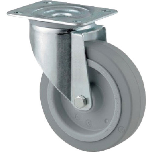 テンテキャスター　プレート式キャスター“ＡＬＰＨＡ”（タイヤ痕レスタイプ）　φ１２５　自在式＿