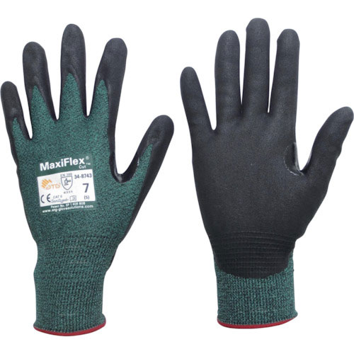 エーティージー　耐切創手袋　マキシフレックス・カット　３４－８７４３　Ｓサイズ＿