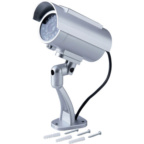 緑十字　ダミー防犯カメラ　ソーラー充電式　防雨タイプ　ダミーカメラ防雨型３＿