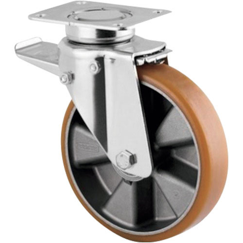 テンテキャスター　重荷重用高性能旋回キャスター“ＤＥＬＴＡ”（ウレタン車輪）　φ１２５自在式（ＪＩＳ＿