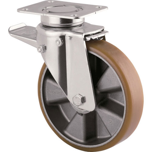 テンテキャスター　重荷重用高性能旋回キャスター“ＤＥＬＴＡ”（ウレタン車輪）　φ１６０自在式（トータ＿