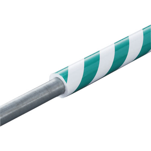 ユニット　パイプカバー　緑白　単管用６９φ×１ｍ＿