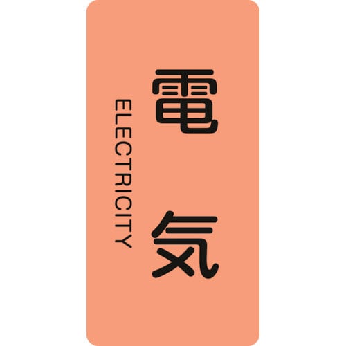 緑十字　配管識別ステッカー　電気　ＨＴ－１０１Ｓ　６０×３０ｍｍ　１０枚組　アルミ　英文字入＿