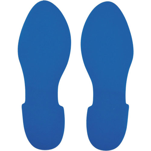 緑十字　路面表示ステッカー　足型／青　ＱＣＦＴ－ＢＬ　２８０×１００ｍｍ　左右各１枚／計２枚組＿