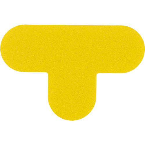 緑十字　路面表示ステッカー　Ｔ型　黄　ＱＣＴ－Ｙ　１００×１５０ｍｍ　１０枚組　ＰＶＣ＿