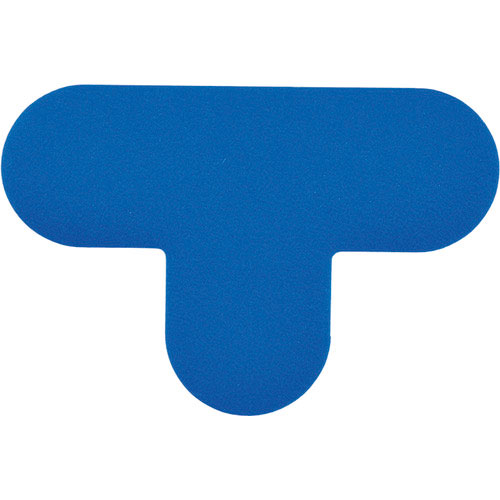 緑十字　路面表示ステッカー　Ｔ型　青　ＱＣＴ－ＢＬ　１００×１５０ｍｍ　１０枚組　ＰＶＣ＿