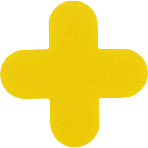 緑十字　路面表示ステッカー　十字型　黄　ＱＣＣ－Ｙ　１５０×１５０ｍｍ　１０枚組　ＰＶＣ＿