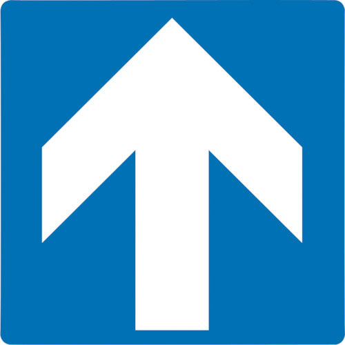 緑十字　階段蹴込み板用標示ステッカー　矢印　ＳＴＰＳ－６　青　１００×１００ｍｍ　４枚組　エンビ＿