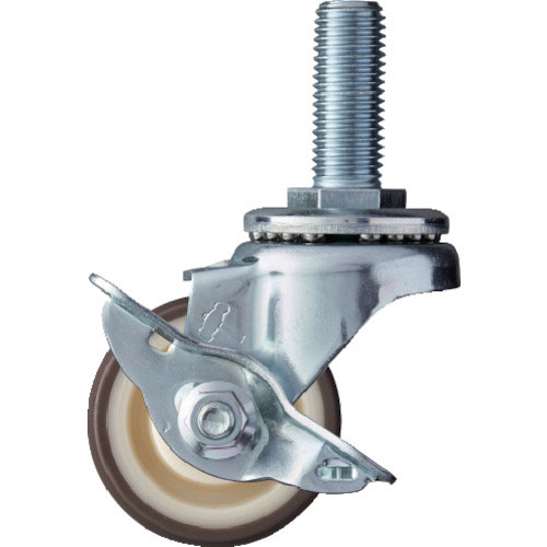 ハンマー　ねじ込み式　旋回式ウレタン車輪（ラジアルボールベアリング）５０ｍｍ　ストッパー付＿