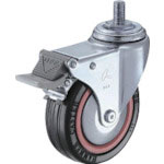 ハンマー　ねじ込み旋回式ゴム車輪（ナイロンホイール・ボールベアリング）１００ｍｍ　Ｍ１６　トータルロ＿