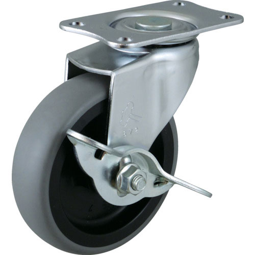 ハンマー　Ｅシリーズ旋回式エラストマー車輪（ＰＰホイール）７５ｍｍ　ストッパー付＿