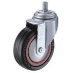 ハンマー　ねじ込み旋回式ゴム車輪（ナイロンホイール・ボールベアリング）７５ｍｍ　Ｍ１２＿