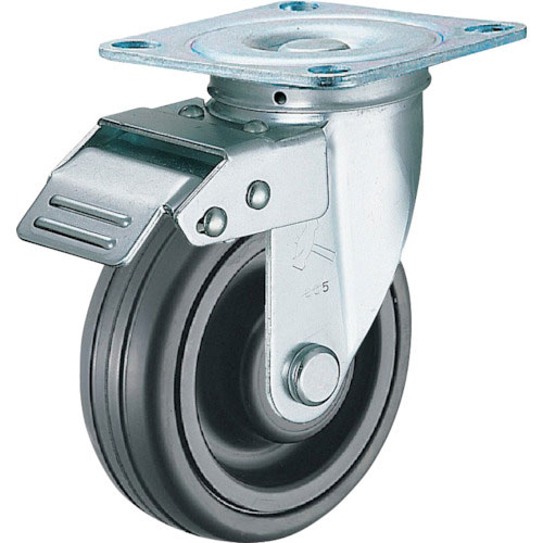 ハンマー　スイッチキャスター　ゴム車輪（ナイロンホイール・ボールベアリング）１００ｍｍ＿