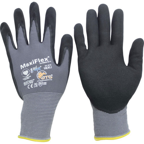 エーティージー　ニトリル背抜き手袋　マキシフレックス・アルティメイト　４２－８７４　ＸＬサイズ＿