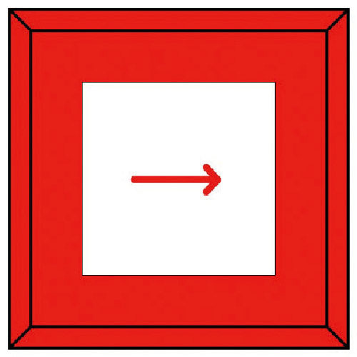 ユニット　埋設表示杭ユニパイル　矢印　赤　右矢印＿