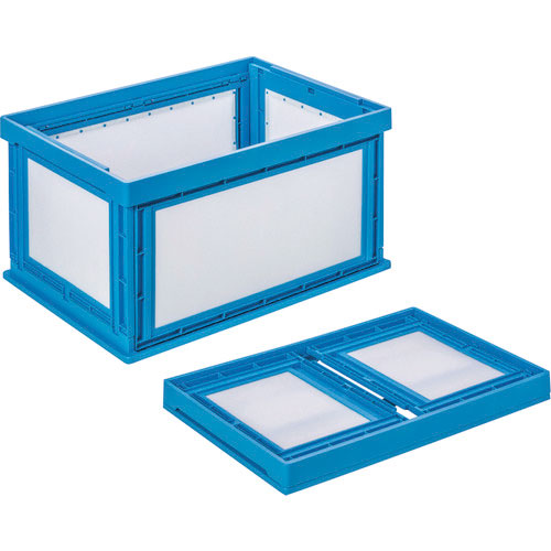 ＫＵＮＩＭＯＲＩ　プラスチック折畳みコンテナ　パタコン　ＮＭ－８０　ブルー＿