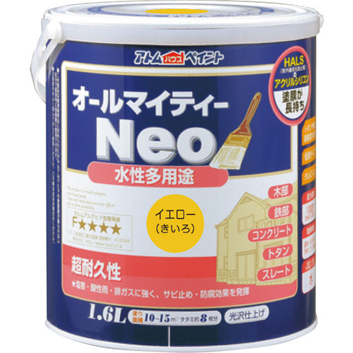 アトムペイント　水性オールマイティーネオ　１．６Ｌ　イエロー＿