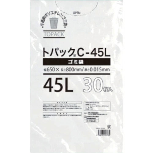 オザックス　トパックゴミ袋　Ｃ　４５Ｌ　厚さ０．０１５ｍｍ　３０枚＿