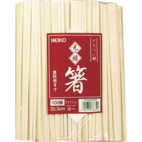 ＨＥＩＫＯ　アスペン元禄箸　裸　１００本入り＿
