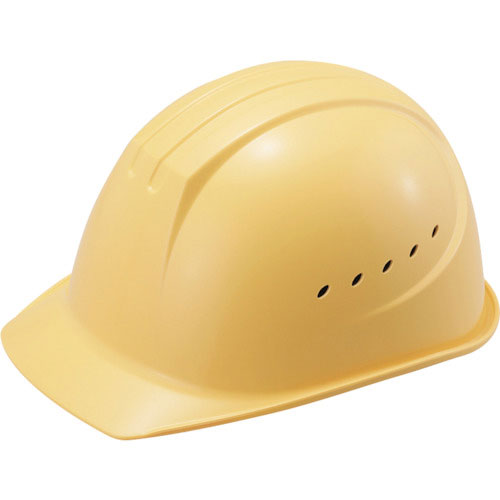 タニザワ　エアライト搭載ヘルメット　通気孔付　溝付　ＡＢＳ製　クリーム＿