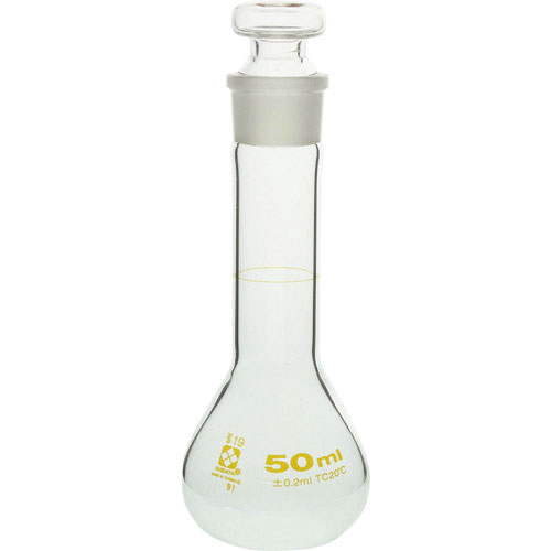 ＳＩＢＡＴＡ　メスフラスコ　短形　５０ｍＬ＿