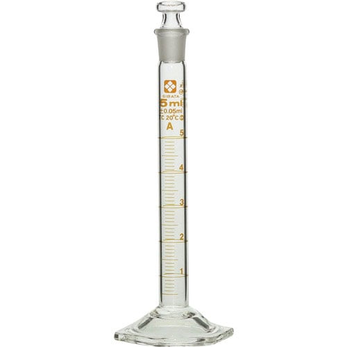 ＳＩＢＡＴＡ　有栓メスシリンダー　スーパーグレード　５ｍＬ＿