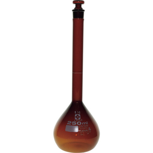 ＳＩＢＡＴＡ　メスフラスコ　茶　カスタムＡ　２５０ｍＬ＿